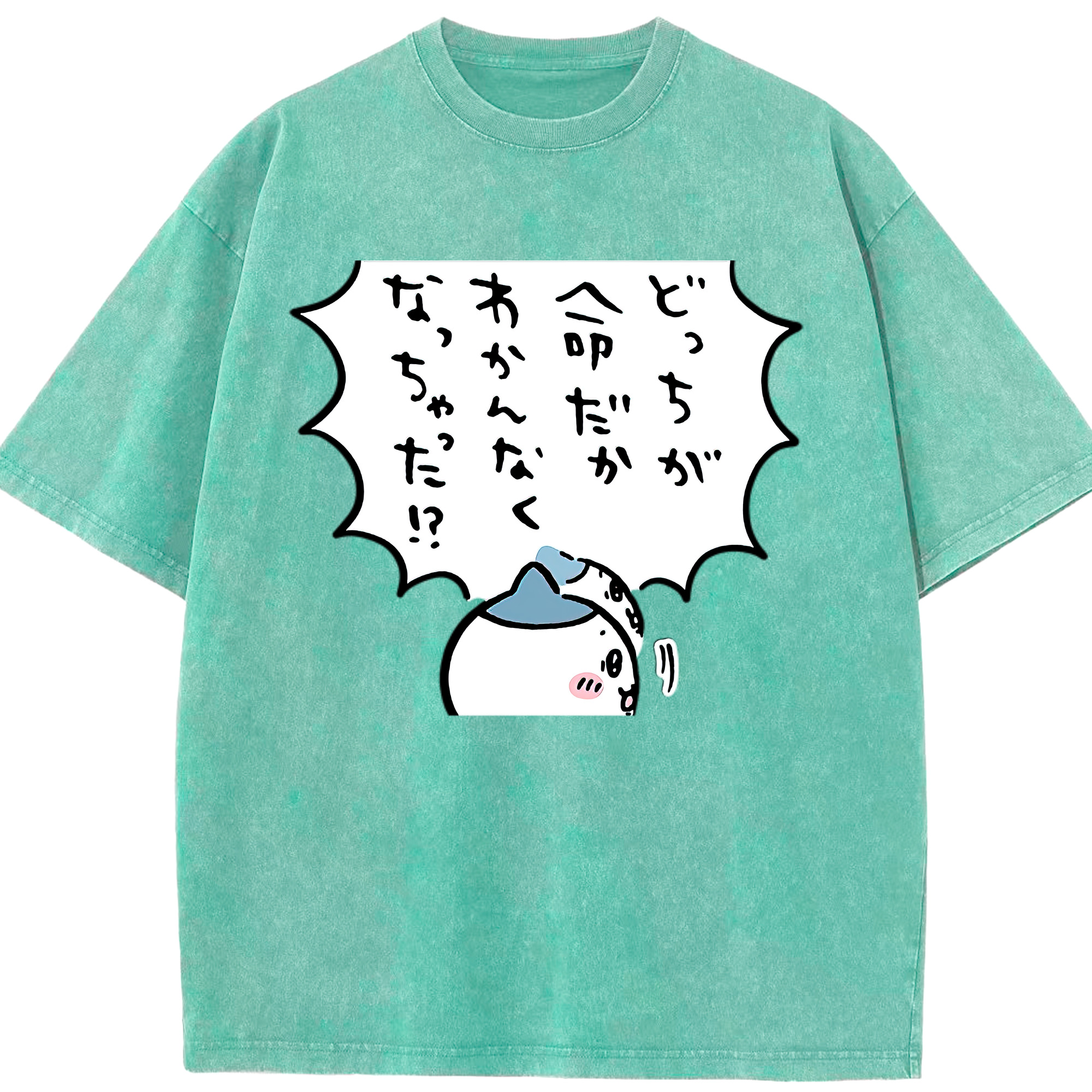 （画像用） ちいかわ ハチワレ Chii-kawa hachiware 綿100% ヴィンテージ風 半袖Tシャツ（フロントプリント）